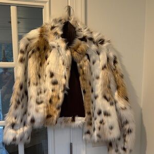 Luxurious Animal Print Faux Fur Coat